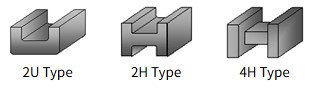 セラミックコアの2U・2H・4H形状
